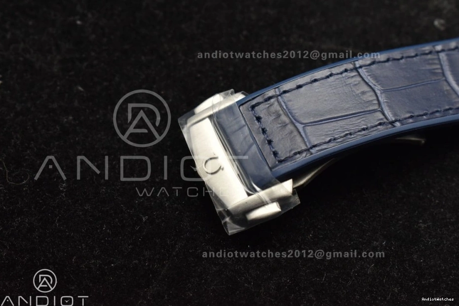 Clone Strap Gummy SS Blue Ceramic Blue 546 A8900 Blue Breathable on 1:1 Constellation VSF Super Edition Dial Best 0217